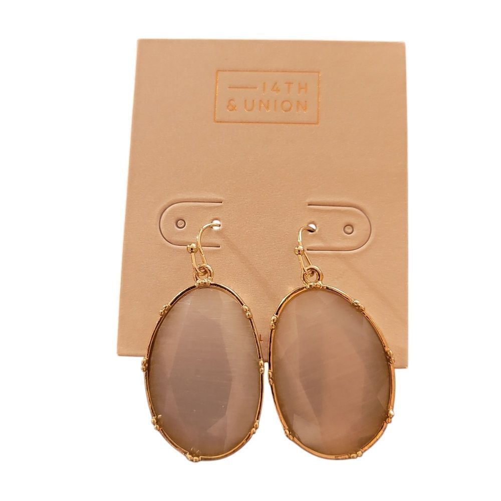 14th & Union Gold and Opal /cream Earrings